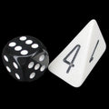 The Dice Lab Opaque White Wedge Shaped Skew D4 Dice