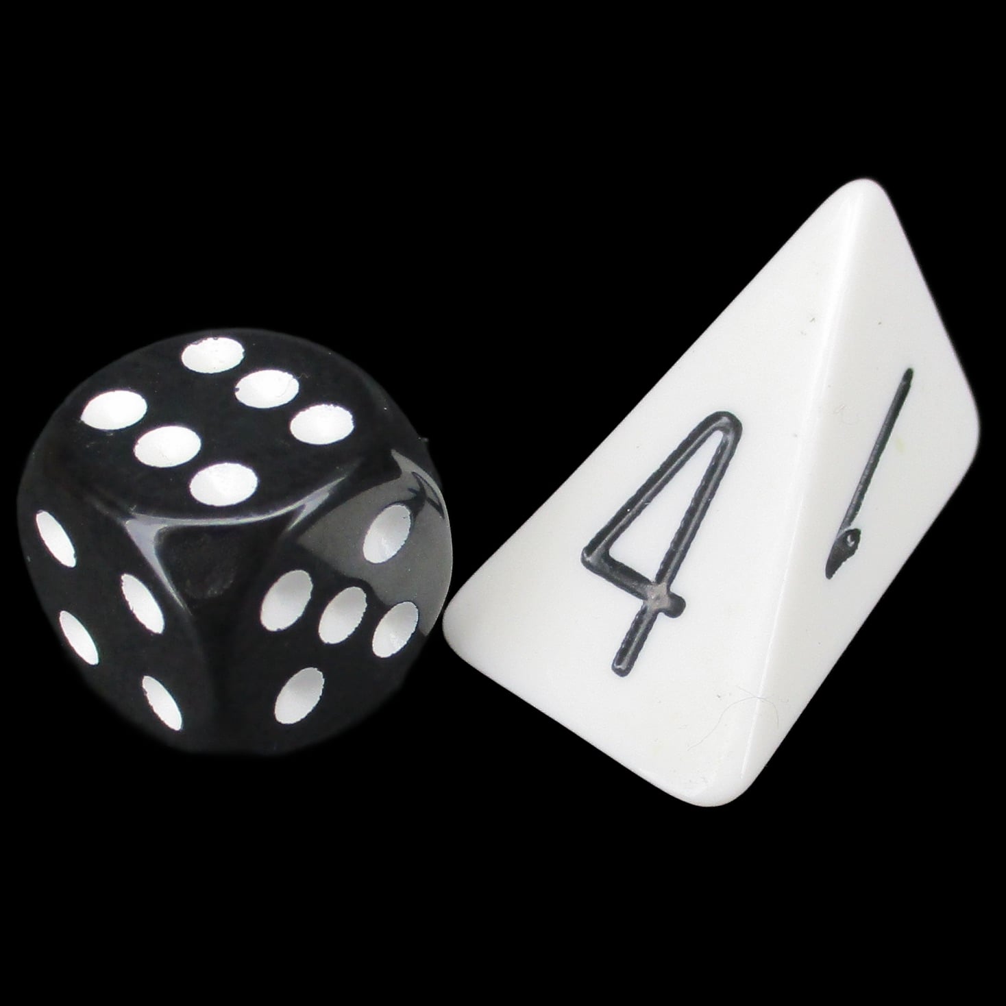 The Dice Lab Opaque White Wedge Shaped Skew D4 Dice