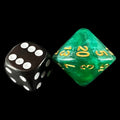 The Dice Lab Pearl Malachite Skew D20 Dice