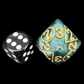 The Dice Lab Pearl Malachite & Gold Multi D2 D3 D4 Dice MultiDice