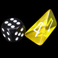 The Dice Lab Translucent Amber & White Wedge Shaped Skew D4 Dice