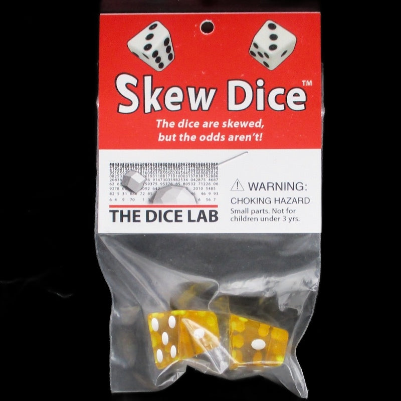 The Dice Lab Translucent Amber Skew 2 x D6 Spot Dice