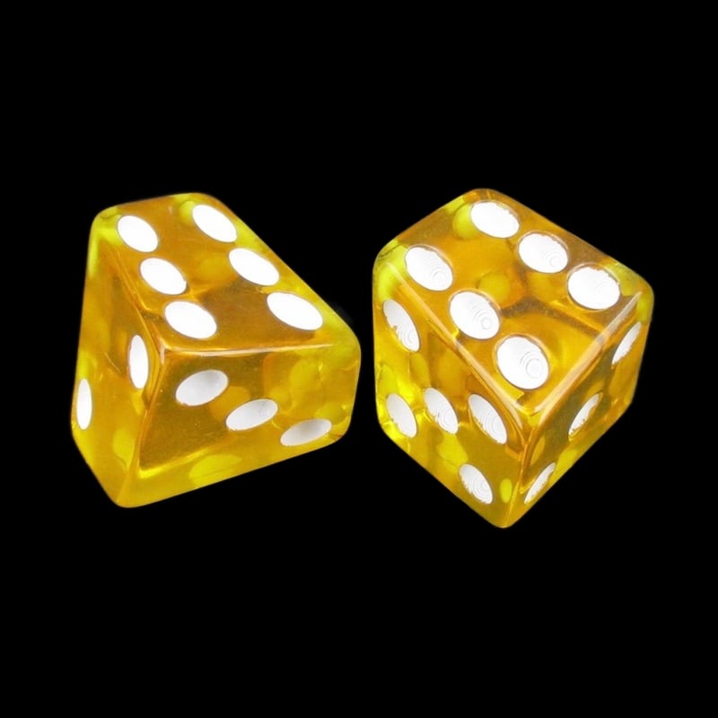 The Dice Lab Translucent Amber Skew 2 x D6 Spot Dice