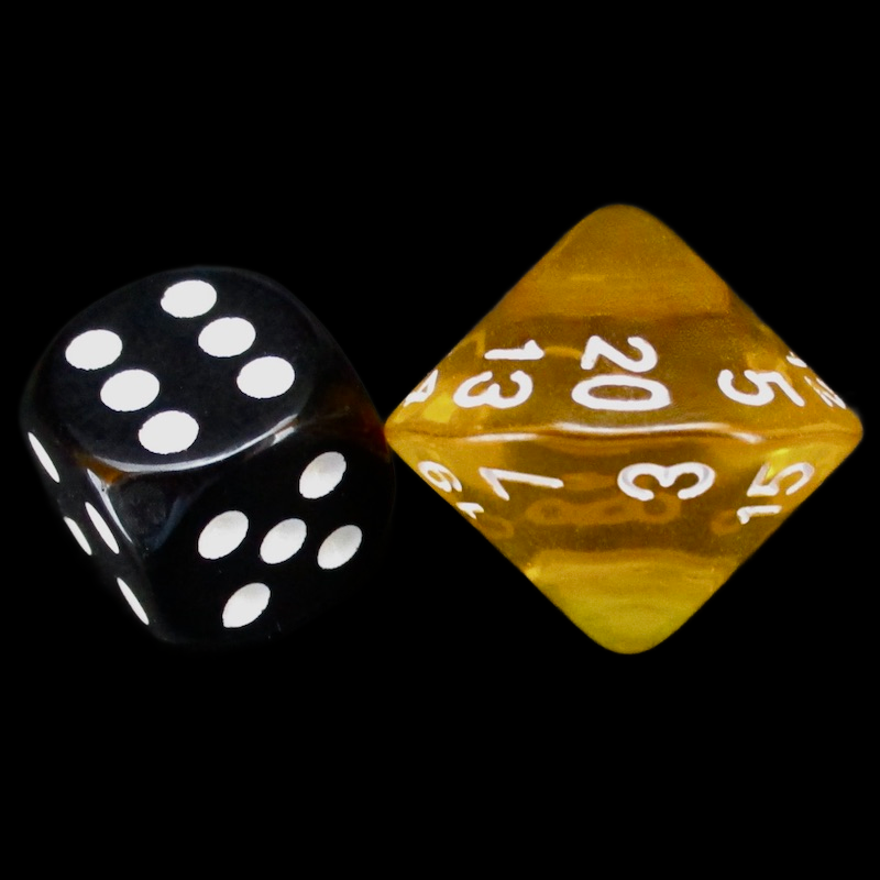 The Dice Lab Translucent Amber Skew D20 Dice – The Dice Shop Online