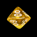 The Dice Lab Translucent Amber & White Skew Percentile Dice