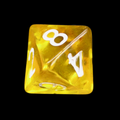The Dice Lab Translucent Amber & White Skew D8 Dice