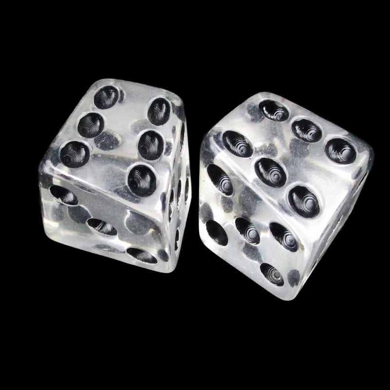 The Dice Lab Translucent Clear Skew 2 x D6 Spot Dice