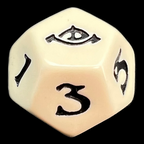 CLEARANCE The One Ring Opaque Ivory & Black Dice Set OOP
