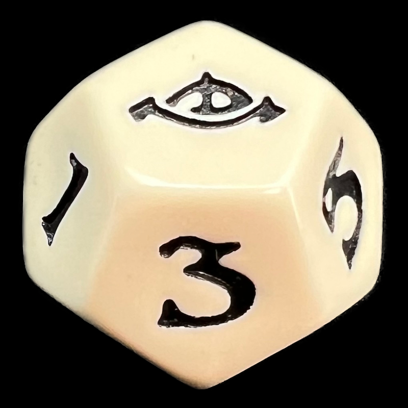 CLEARANCE The One Ring Opaque Ivory & Black Dice Set OOP