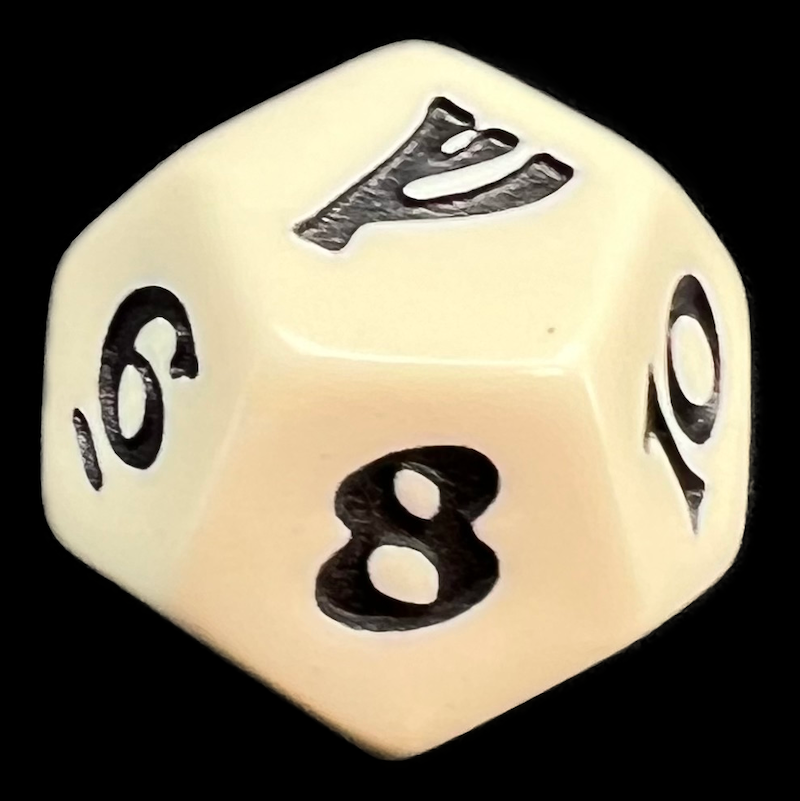 CLEARANCE The One Ring Opaque Ivory & Black Dice Set OOP