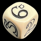 CLEARANCE The One Ring Opaque Ivory & Black Dice Set OOP