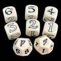 CLEARANCE The One Ring Opaque Ivory & Black Dice Set OOP