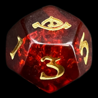 CLEARANCE The One Ring Translucent Red Black & Gold Dice Set OOP