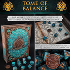 Tome of the Balance (Monk) - 10 Dice Polyset / Coin / Dice Tray