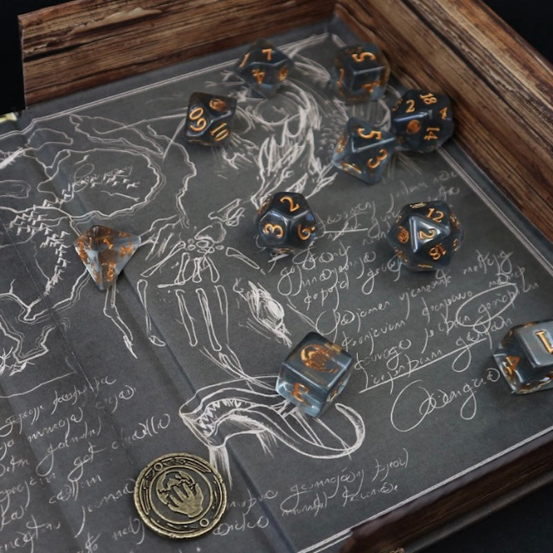 Tome of the Creation (Game Master) - 10 Dice Polyset / Coin / Dice Tray