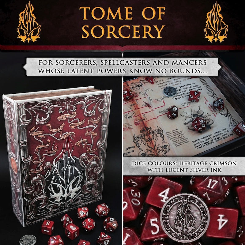 Tome of the Sorcery (Sorcerer) - 10 Dice Polyset / Coin / Dice Tray