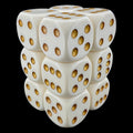 CLEARANCE Opaque Ivory & Gold 12 x D6 Dice Set
