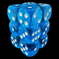HALF PRICE CLEARANCE Tomesch Translucent Teal & White 12 x D6 Dice Set