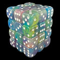 UK Made Dice Floral Enigma with White 36 x D6 Dice Set