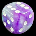 UK Made Dice Floral Purple & Green with White D6 Spot Dice