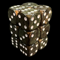 UK Made Dice Lustrous Pearl Camouflage with White 12 x D6 Dice Set
