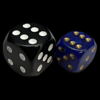 UK Made Dice Lustrous Pearl Dark Blue with Gold 36 x D6 Dice Set