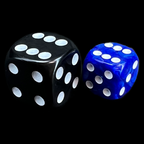 UK Made Dice Lustrous Pearl Dark Blue with White 36 x D6 Dice Set