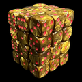 UK Made Dice Lustrous Pearl Bronze with Red 36 x D6 Dice Set