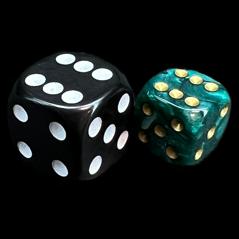 UK Made Dice Lustrous Pearl Jade with Gold 36 x D6 Dice Set