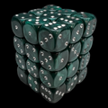 UK Made Dice Lustrous Pearl Jade with Silver 36 x D6 Dice Set