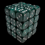 UK Made Dice Lustrous Pearl Jade with Silver 36 x D6 Dice Set