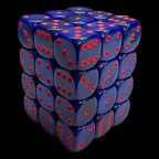 UK Made Dice Lustrous Pearl Midnight with Red 36 x D6 Dice Set