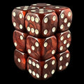 UK Made Dice Lustrous Pearl Shadow Pink with White 12 x D6 Dice Set