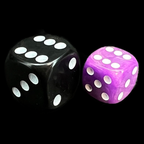 UK Made Dice Lustrous Pearl Violet with White 36 x D6 Dice Set