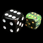 UK Made Dice Marble Green & Black with Gold 36 x D6 Dice Set