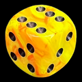 UK Made Dice Marble Inferno with Black D6 Spot Dice