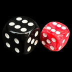 UK Made Dice Marble Pink & Red with White 36 x D6 Dice Set