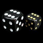 UK Made Dice Opaque Black with Gold 36 x D6 Dice Set
