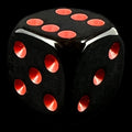 UK Made Dice Opaque Black with Red D6 Spot Dice