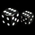 UK Made Dice Opaque Black with Silver 12mm D6 Spot Dice