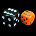 UK Made Dice Opaque Neon Orange with Black 12mm D6 Spot Dice