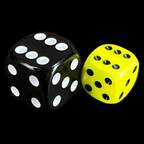 UK Made Dice Opaque Neon Yellow with Black 36 x D6 Dice Set
