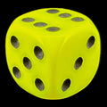 UK Made Dice Opaque Neon Yellow with Black D6 Spot Dice