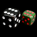 UK Made Dice Opaque Olive Green with Red 12mm D6 Spot Dice