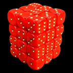 UK Made Dice Opaque Rose with Gold 36 x D6 Dice Set