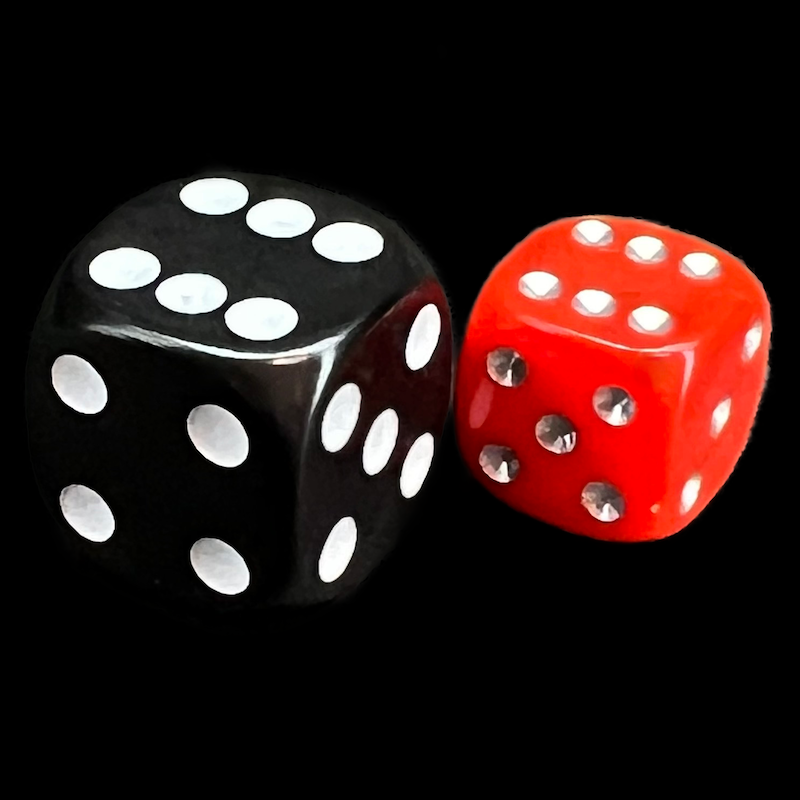 UK Made Dice Opaque Rose with Silver 36 x D6 Dice Set