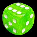 UK Made Dice Lustrous Lime with White D6 Spot Dice