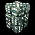 UK Made Dice RECYCLED Lustrous Peacock with White 12 x D6 Dice Set