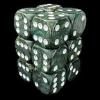 UK Made Dice RECYCLED Lustrous Peacock with White 12 x D6 Dice Set