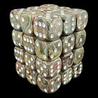 UK Made Dice RECYCLED Lustrous Peacock with White 36 x D6 Dice Set